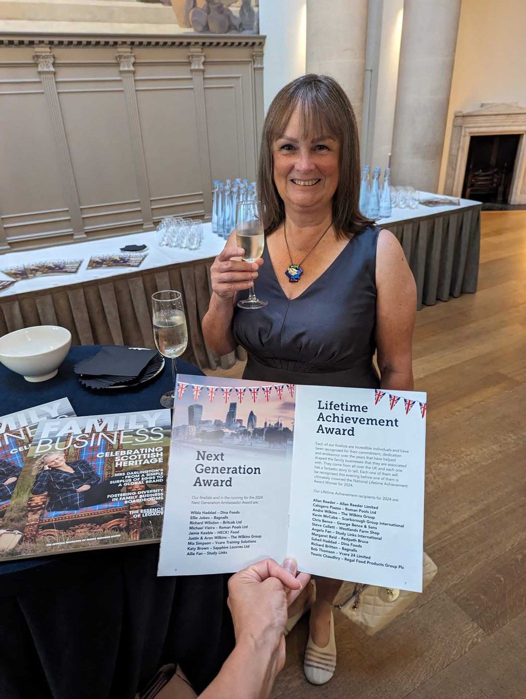 Angela Fan with her Lifetime Achievement Award