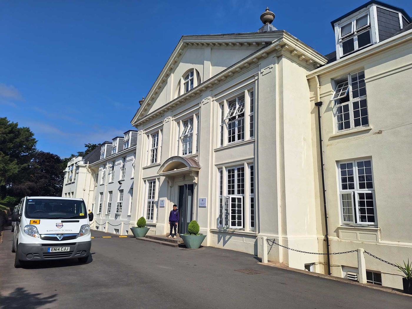 A UK school building on a sunny day