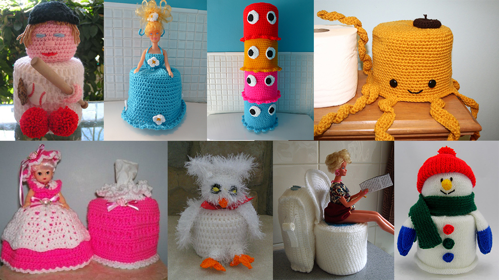 Knitted loo roll covers