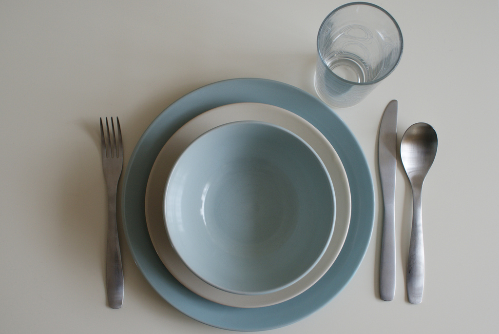 British Etiquette - table manners - place set for dinner